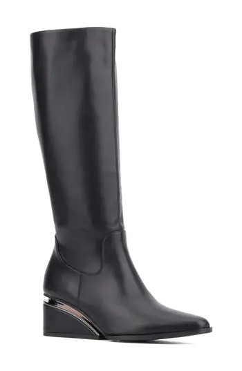 TORGEIS Wedge Heel Tall Boot in Black at Nordstrom Rack, Size 8 | Nordstrom Rack