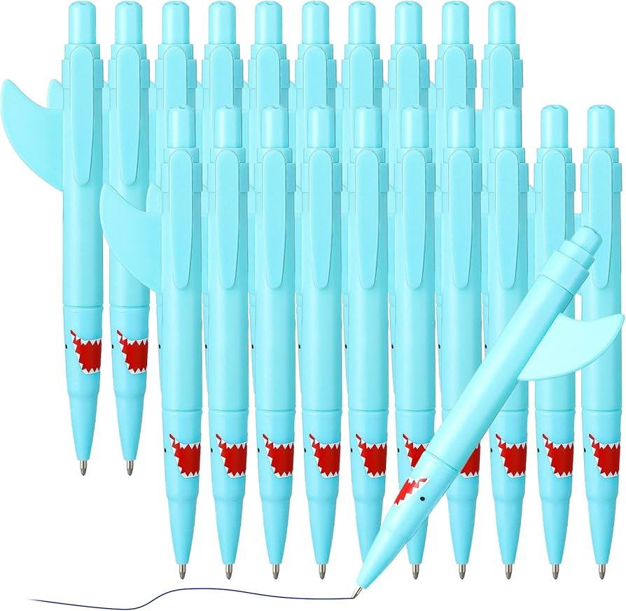 Sinmoe Shark Shaped Pens for Kids Cute Fun Pens Bulk Plastic Novelty Pencil Shark Birthday Party ... | Amazon (US)