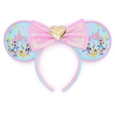 Disneyland 70th Anniversary Minnie Ears Headband Pink Bow Stoney Clover Lane NWT | eBay US