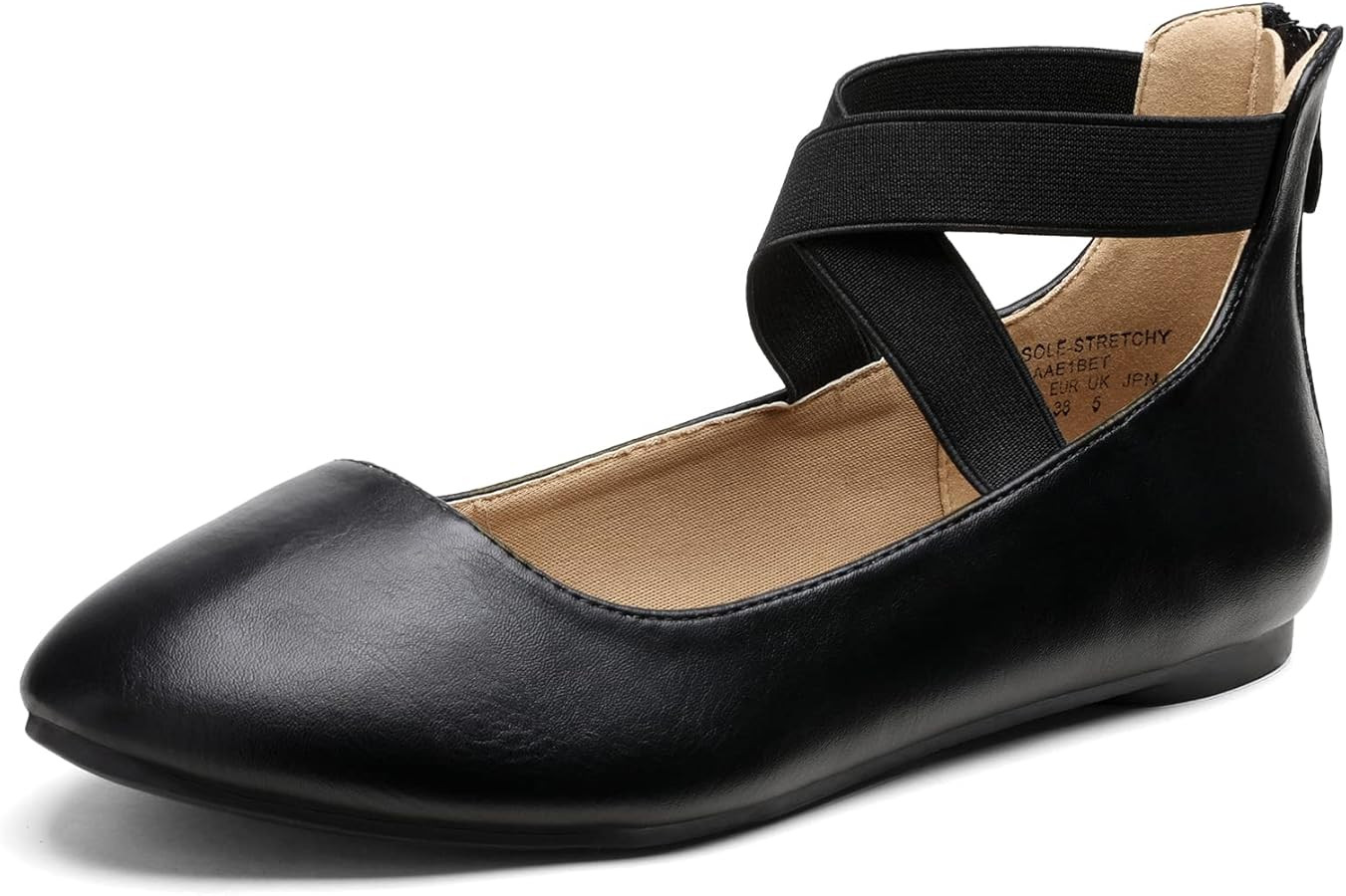 DREAM PAIRS Women's Comfortable Fashion Elastic Ankle Straps Flats Shoes | Amazon (US)