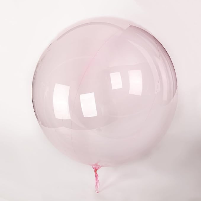 24 Inch Pink Bobo Balloons, 10PCS Bubble Clear Balloons Helium Style Large Transparent Balloon fo... | Amazon (US)