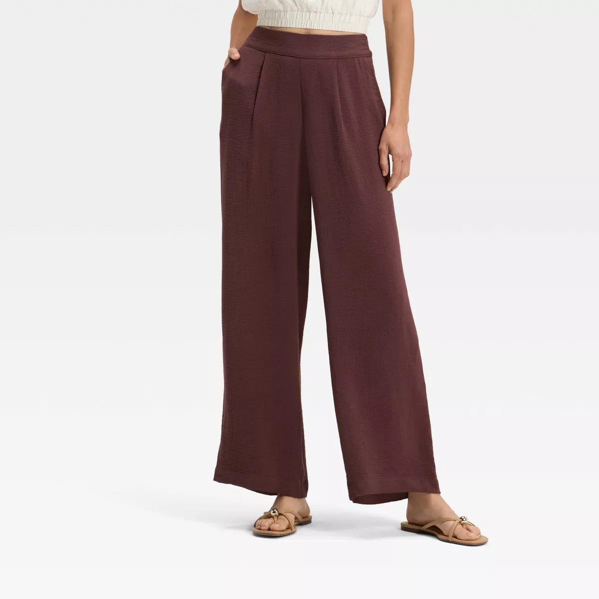 Women's High-Rise Modern Gauze Pull-On Pants - A New Day™ | Target