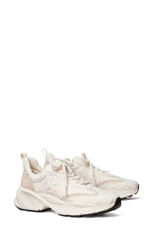 Tory Burch Good Luck Trainer Sneaker in White /White /White at Nordstrom, Size 8 | Nordstrom