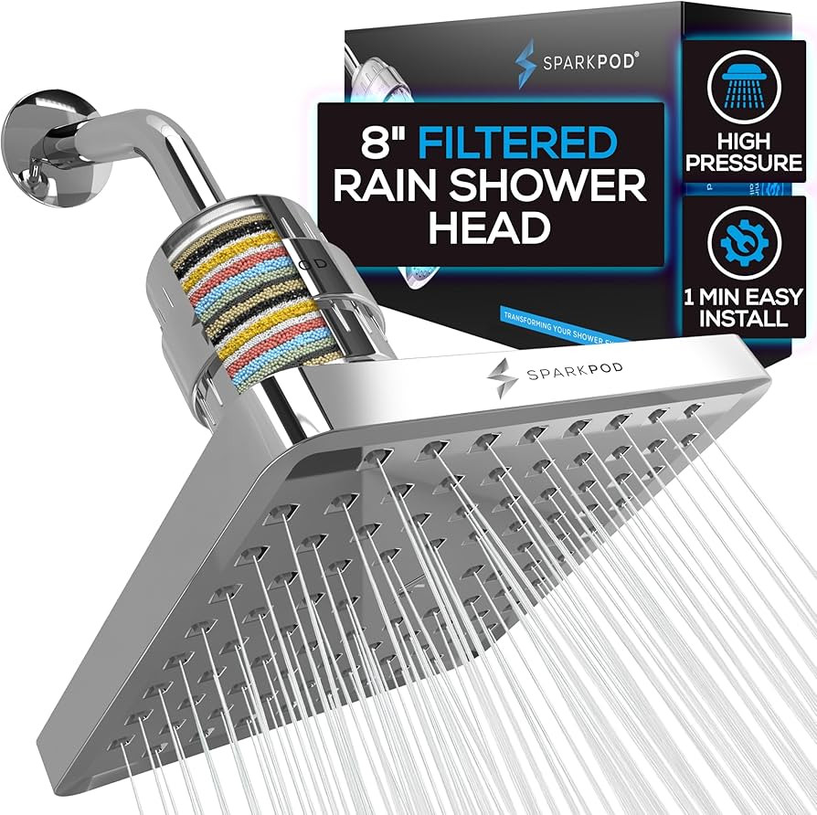 SparkPod Luxury Filtered Shower Head Set 23 Stage Shower Filter - Reduces Chlorine and Heavy Meta... | Amazon (US)