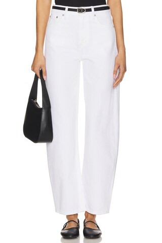 PISTOLA Wes High Rise Barrel Jeans in Vivid White from Revolve.com | Revolve Clothing (Global)