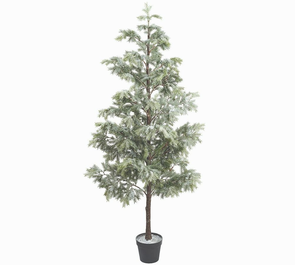 Snowy Faux Pine Tree in Pot | Pottery Barn (US)