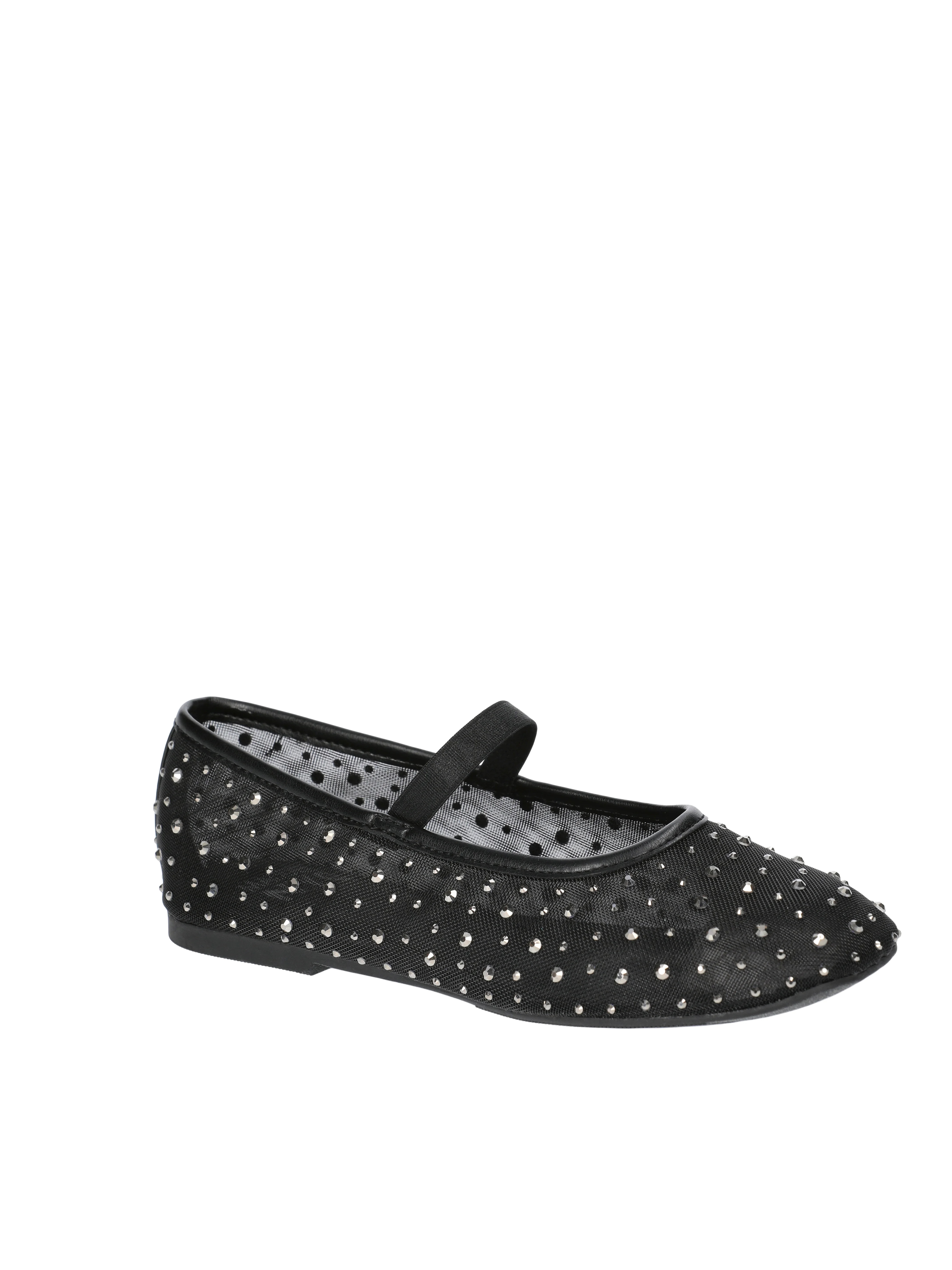 Madden NYC Little Girls and Big Girls Mesh Rhinestone Ballet Flats | Walmart (US)