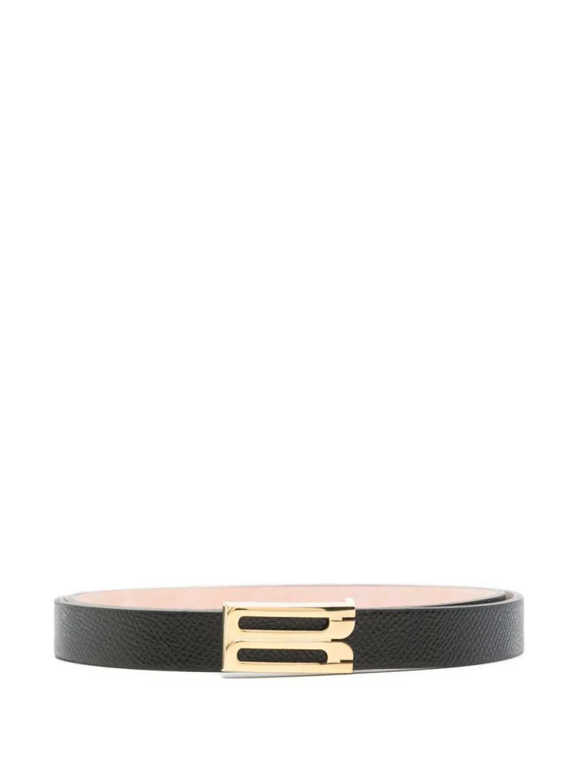 Textured Black Belt With Gold-Tone Buckle | Shop Simon