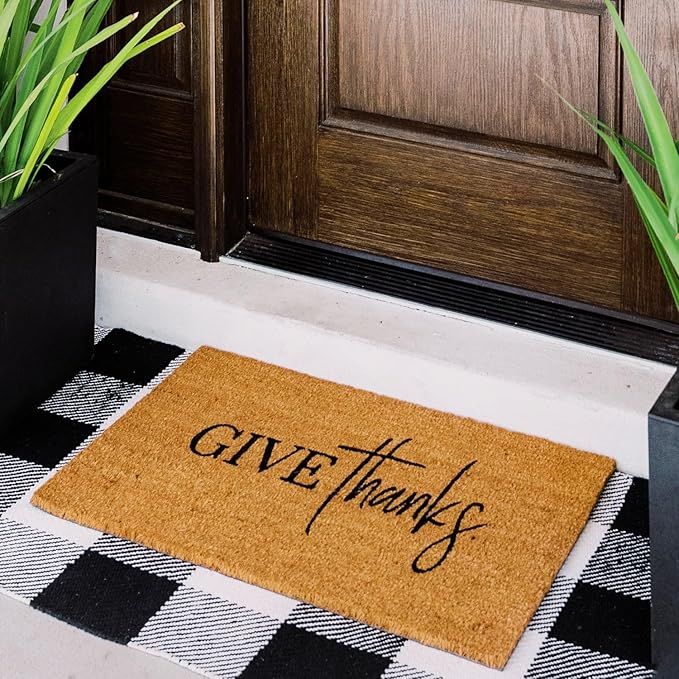 THEODORE MAGNUS Natural Coir Doormat with Non-Slip Backing - 17 x 30 - Outdoor/Indoor - Fall Door... | Amazon (US)