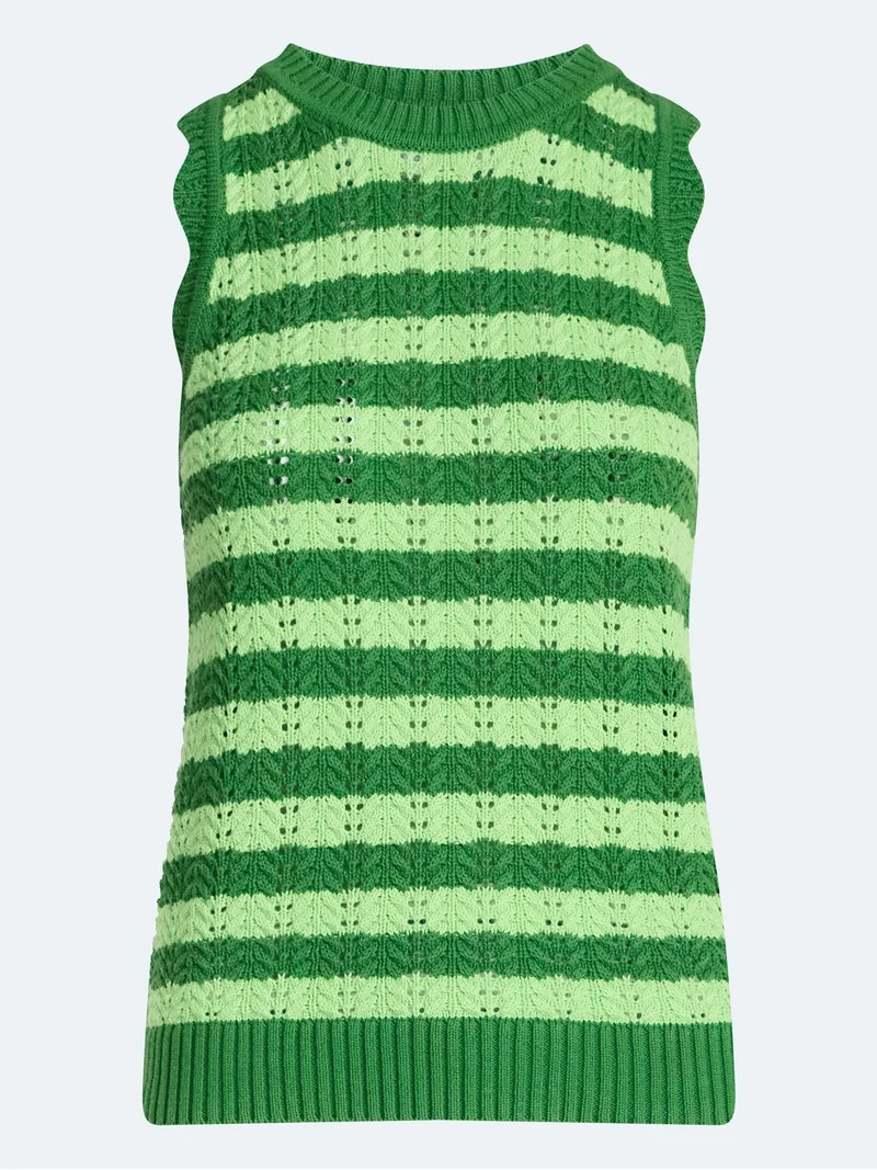 Free Assembly Women's Crochet Cotton Racerback Tank Top, Lightweight, Sizes XS-XXL | Walmart (US)