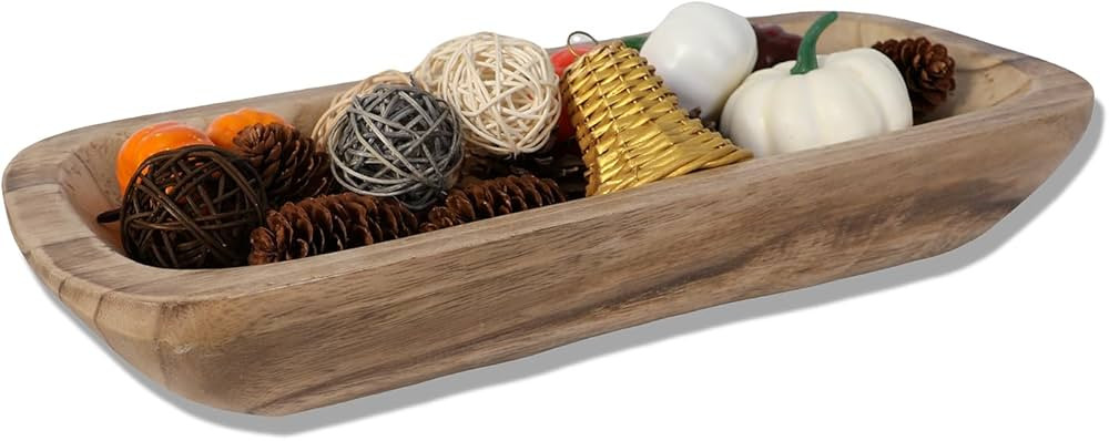 Wood Dough Bowl,Hand Carved Decorative Bowls for Decor Rustic Wooden Dough Bowls Decorative Woode... | Amazon (US)