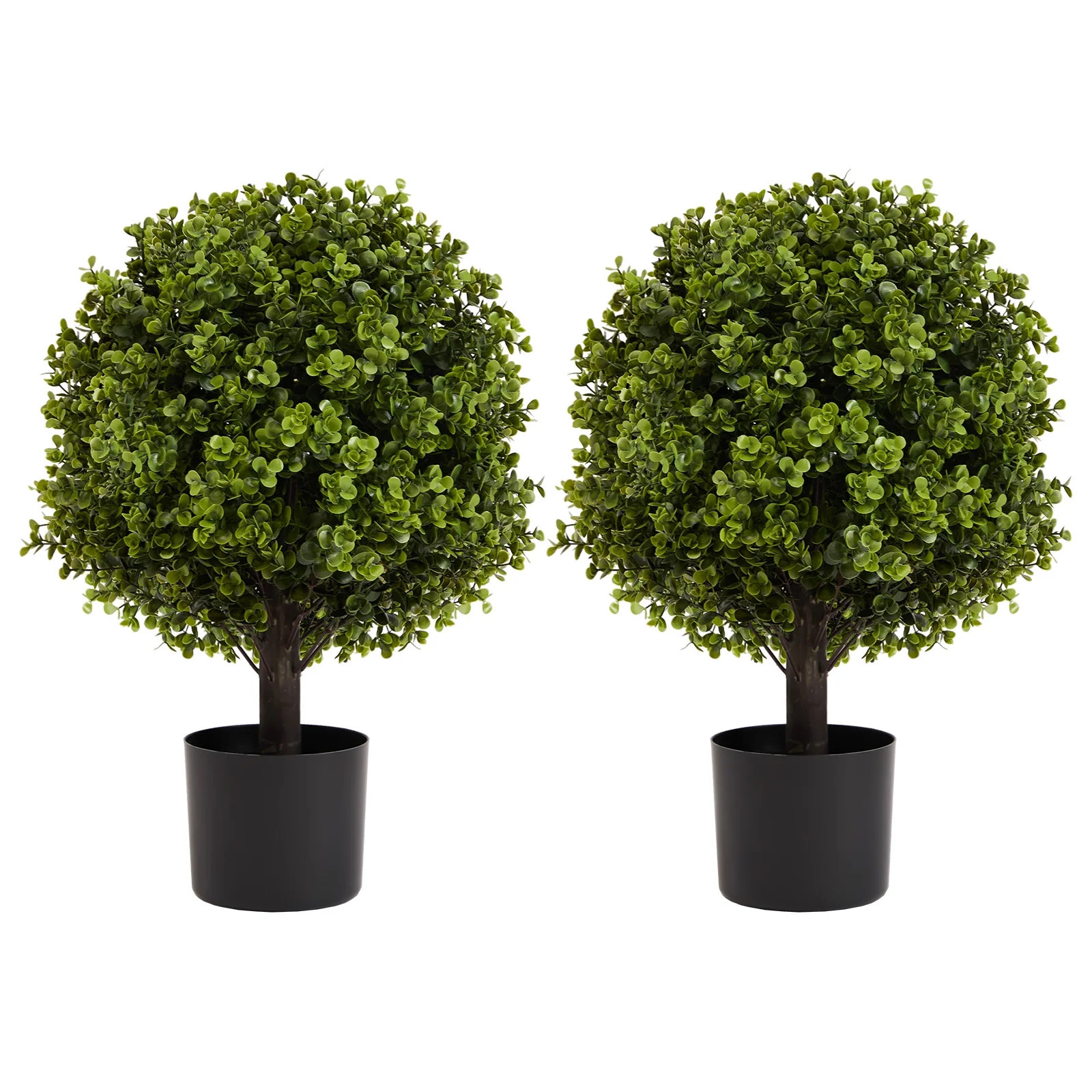 2-Pack 22" Artificial Boxwood Ball Topiary Shrubs in Pot, for Home & Garden Decor | Walmart (US)
