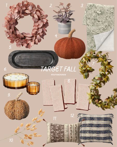 target fall / fall decor / autumn decor / cozy home / fall home decor / fall living room / fall kitchen / fall wreath / fall garland / throw pillow / throw blanket / candles / pumpkins / fall stems / vases / candle holders / coffee table decor

#LTKSeasonal #LTKhome #LTKunder50