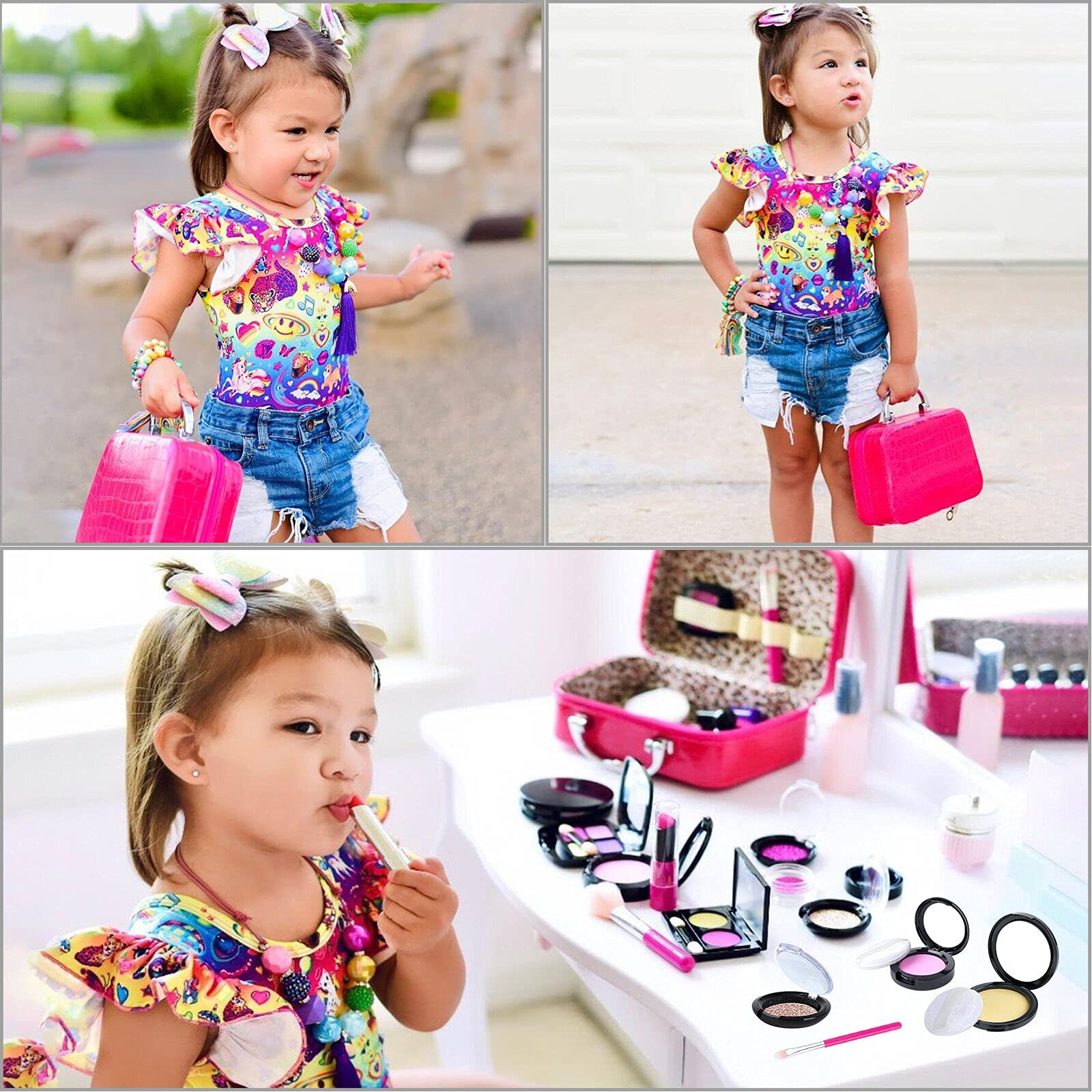 Tepsmigo Pretend Makeup Kit for Girls, Kids Pretend Play Makeup Set - with Cosmetic Bag for Birth... | Amazon (US)
