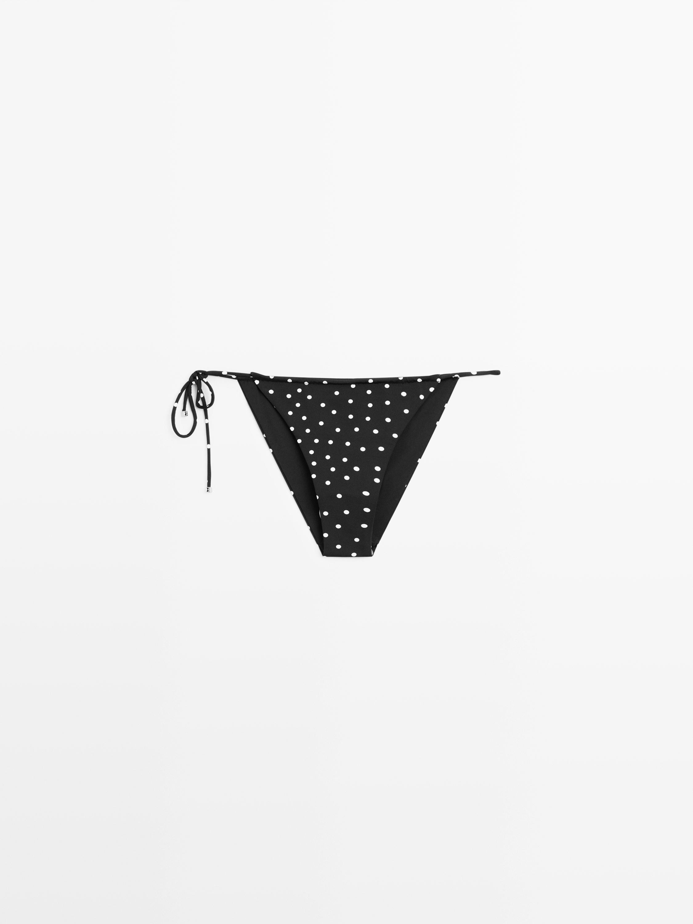 Polka dot print bikini bottoms | Massimo Dutti UK