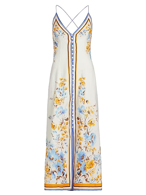 Halcyon V-Neck Linen Slipdress | Saks Fifth Avenue