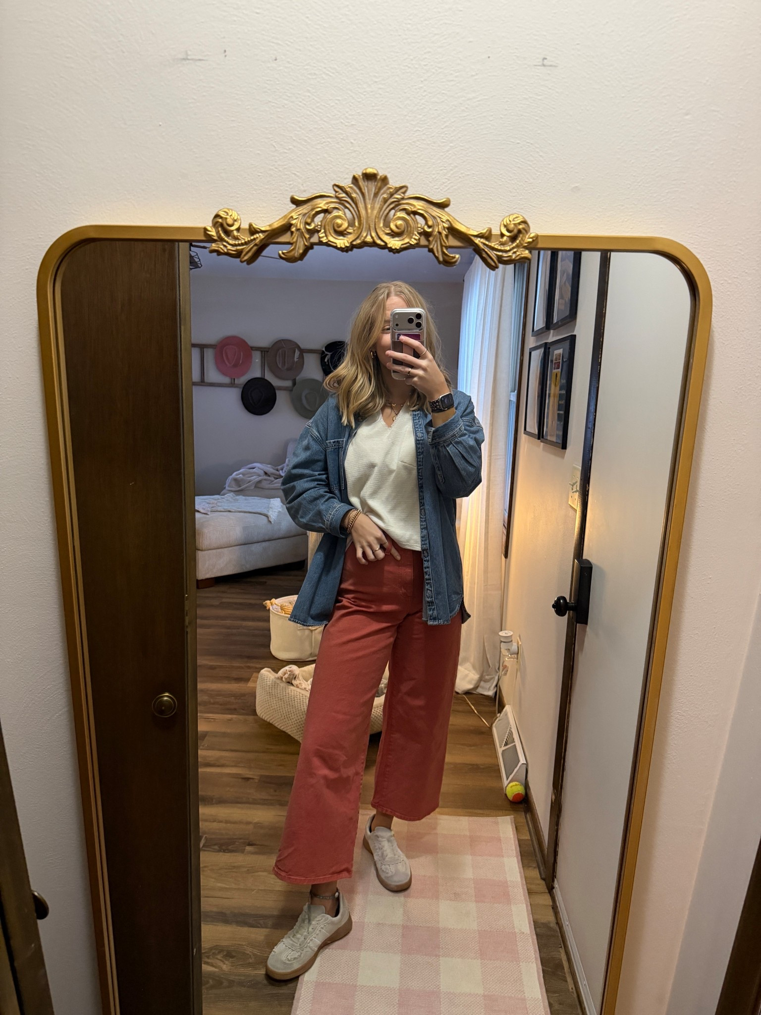 Another 👀 at today’s OOTD — 02.03.26 🩷🌞

4 in pink Target Wide Leg Sailor jeans
Small in cream Old Navy sweater
Large in Old Navy denim shirt
8.5 in free people dupe sneakers from Amazon
*no show socks are from Old Navy

M Tall in grey pajamas from Old Navy (comes as a set and it’s one of my favvvvs lately)

Target finds, Target fashion, Target style, Target jeans, Target denim, wide leg jeans, trending wide leg jeans, Sailer Wide Leg, pink denim, Valentine’s Day outfits, office outfits, winter outfits, Old Navy finds, Old Navy fashion, Old Navy style, Old Navy tops, cream sweaters, Old Navy denim, denim shirts, trending denim tops, Amazon sneakers, Amazon finds, free people dupes, cute sneakers

#LTKSaleAlert #LTKootd #LTKValentine