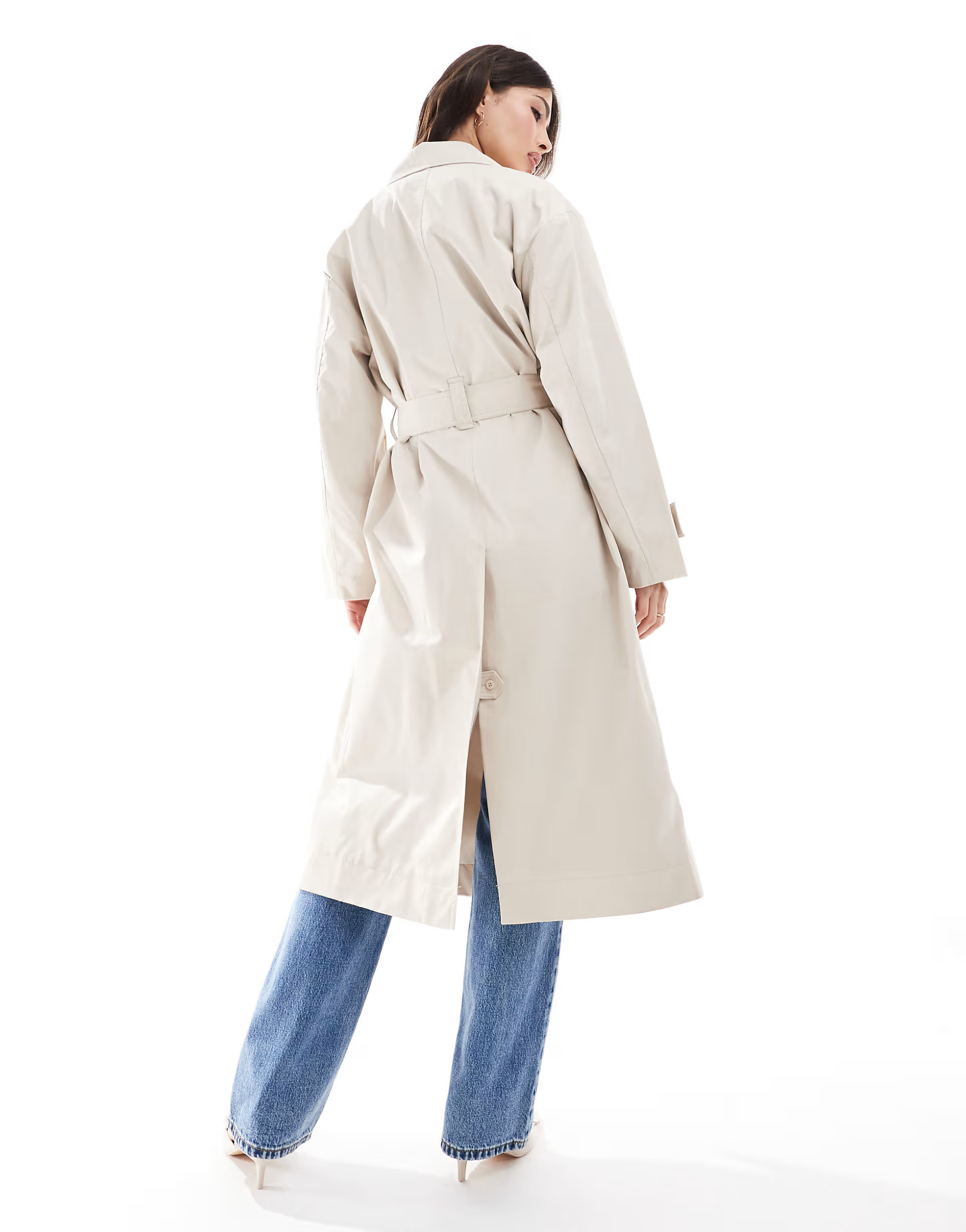 Mango longline core trench coat in light beige | ASOS | ASOS (Global)