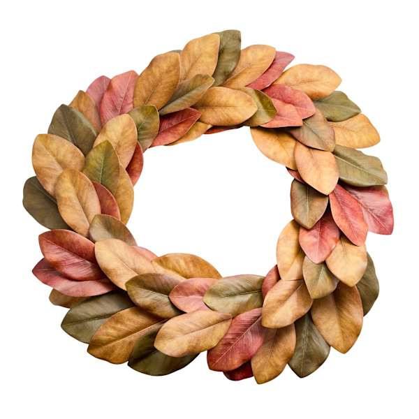 Brown Magnolia Leaf Wreath, 28" | At Home