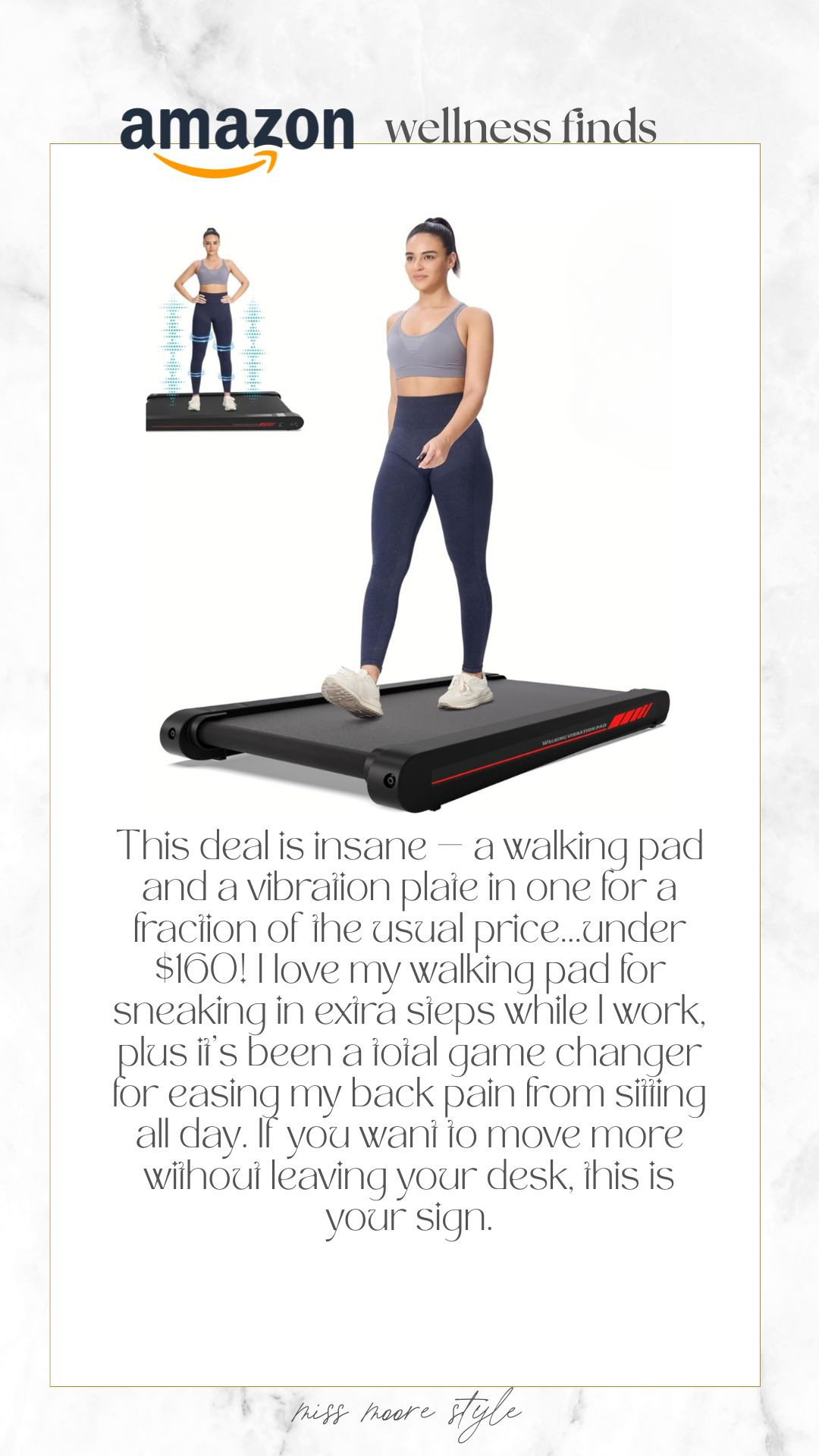 This 2-in-1 walking pad and vibration plate is a total game changer — get in extra steps while you work and soothe sore muscles all in one. Huge Prime Day savings make it the perfect time to upgrade your home office and keep back pain at bay. #walkingpad #vibrationplate #homegym #desksetup #primedayfinds

#LTKActive #LTKSaleAlert