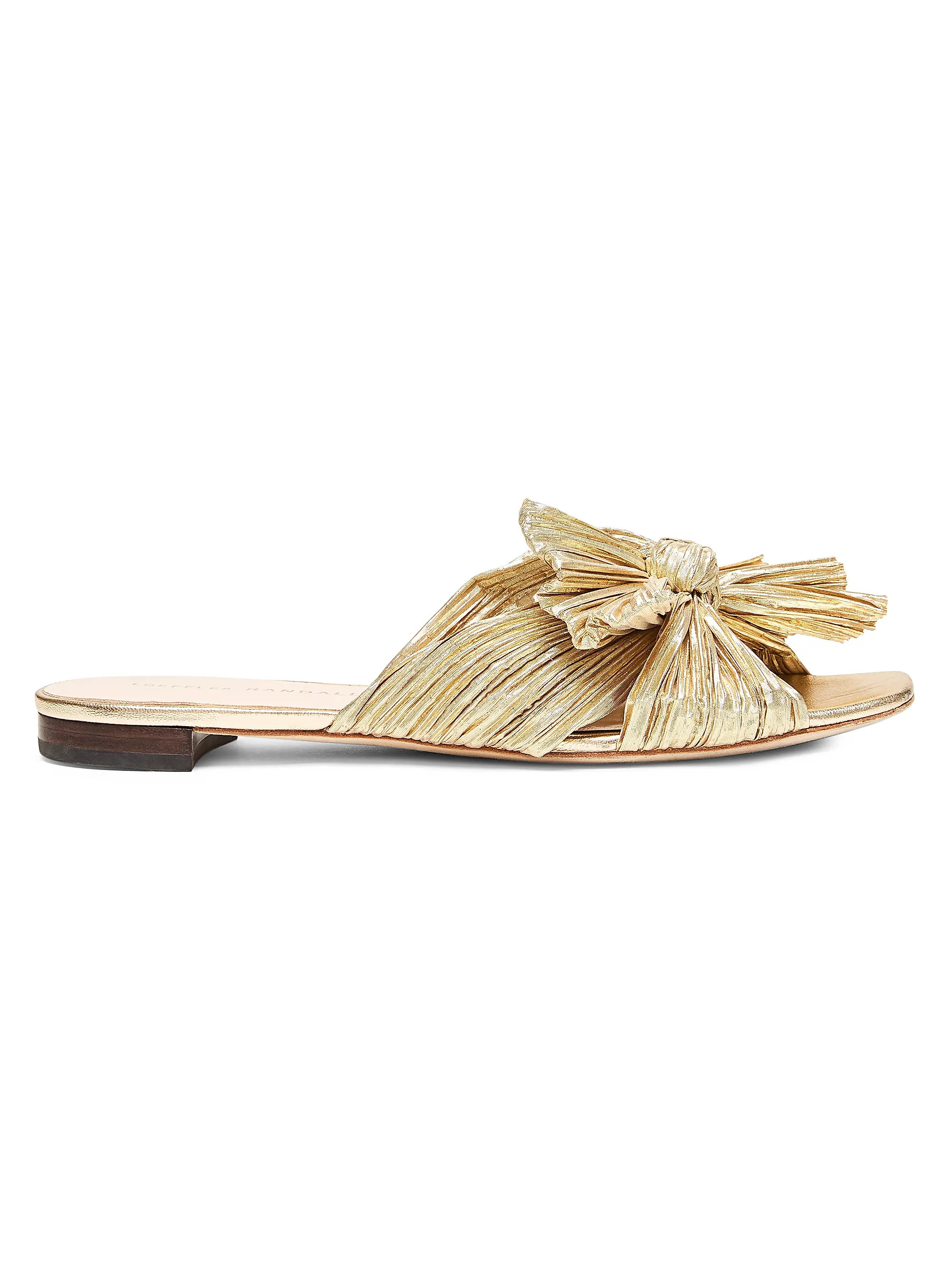 Daphne Flat Metallic Leather Sandals | Saks Fifth Avenue