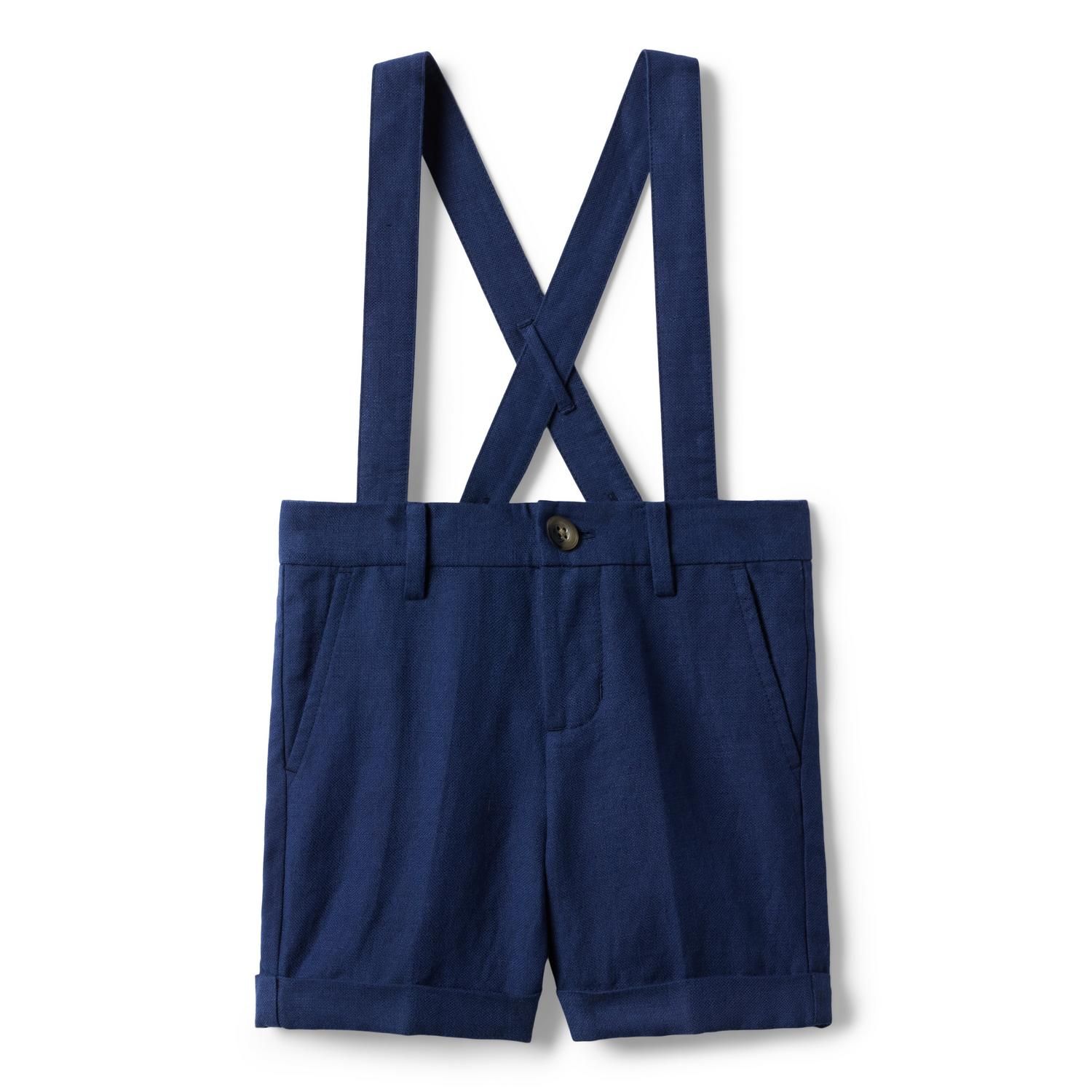 Linen-Cotton Suspender Short | Janie and Jack