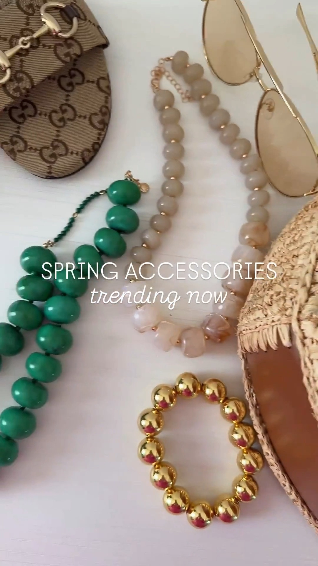 Spring accessories you all are loving 🌸 These necklaces were best sellers this week and the Gucci sandals now come in denim too 🤎✨

Date night. Vacation outfits beach. Resort wear 2026. Spring outfits. Accessories. 

#LTKSeasonal #LTKSaleAlert #LTKTravel