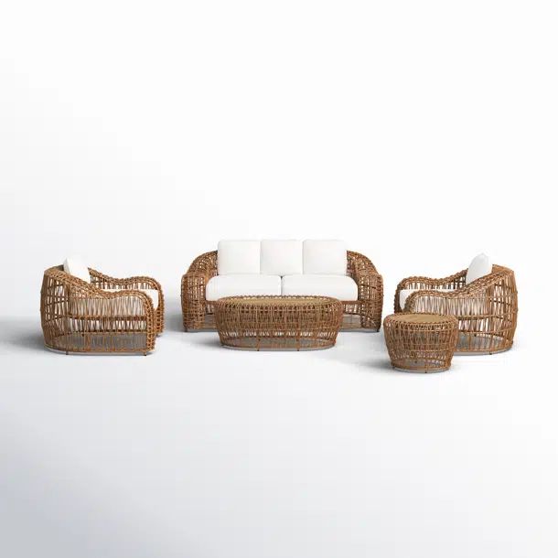 Alyshia 5 Piece Sofa Seating Group with Sunbrella Cushions | Wayfair North America