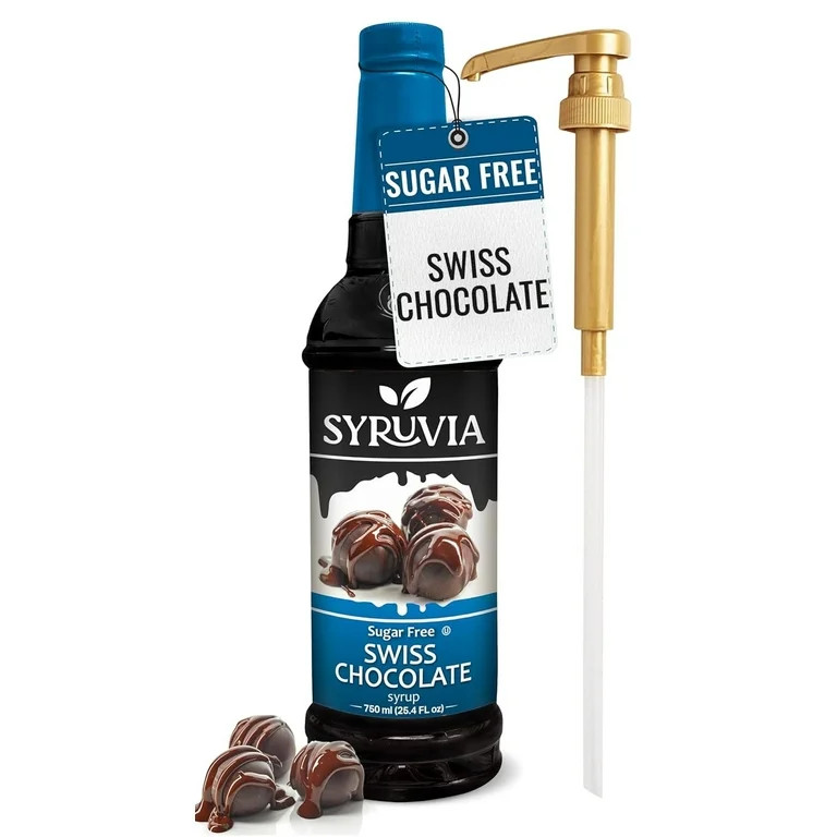 Syruvia Swiss Chocolate Sugar Free Coffee Syrup 25.4 Fl. Oz With Pump | Walmart (US)