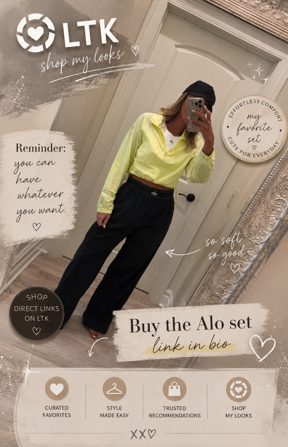 Reminder: you can have whatever you want 😉💛

Okayyyy this Alo outfit is TOO good 😍 The crop jacket, the matching tank, and THESE pants!!! Seriously my new favorite pants 🙌 So comfy, flattering, and the perfect throw-on-and-go look for errands, travel, or everyday 🤍

If you’ve been thinking about grabbing this set… do it 👏 Linked in my LTK! #Alo #AloYoga #AloSet #LTKStyle #LTKFashion #Athleisure #OOTD #ComfyCute #EverydayStyle #AirportOutfit #ShopMyLook #SimplySchade #LinkInBio

#LTKgrwm #LTKootd #LTKActive