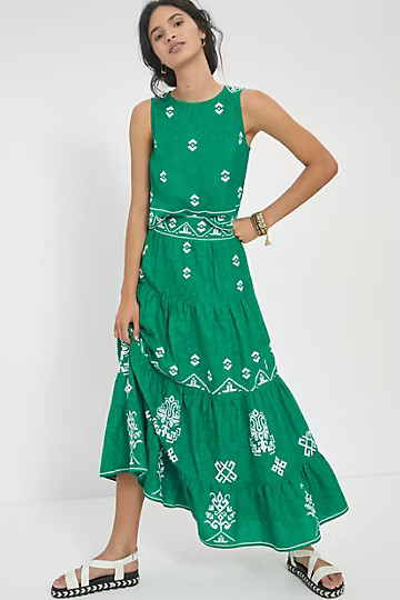 Mitra Embroidered Maxi Skirt | Anthropologie (US)