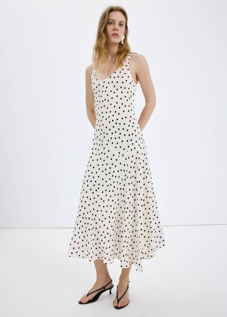 Polka dot midi dress off white - Women - 14 - MANGO | MANGO (UK)