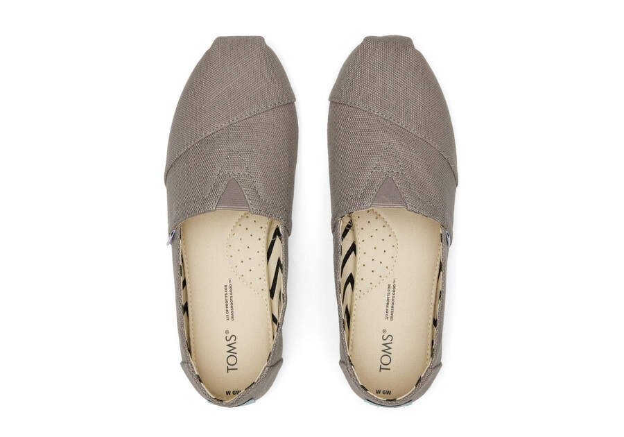 Women's Alpargata Grey Wide Heritage Canvas Espadrille Slip On | TOMS | TOMS (US)
