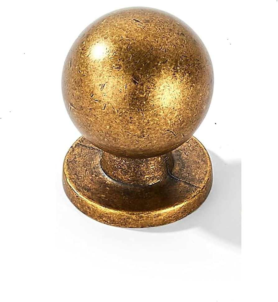 khtumeware 10 Pack 1 Inch (25mm) Diameter Round Solid Vintage Antique Brass Finish Kitchen Cabine... | Amazon (US)