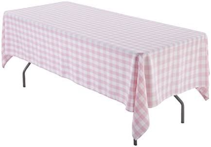 Zhen Linen 60 x 102 inch Rectangular Polyester Tablecloth (Pink and White Check) | Amazon (US)