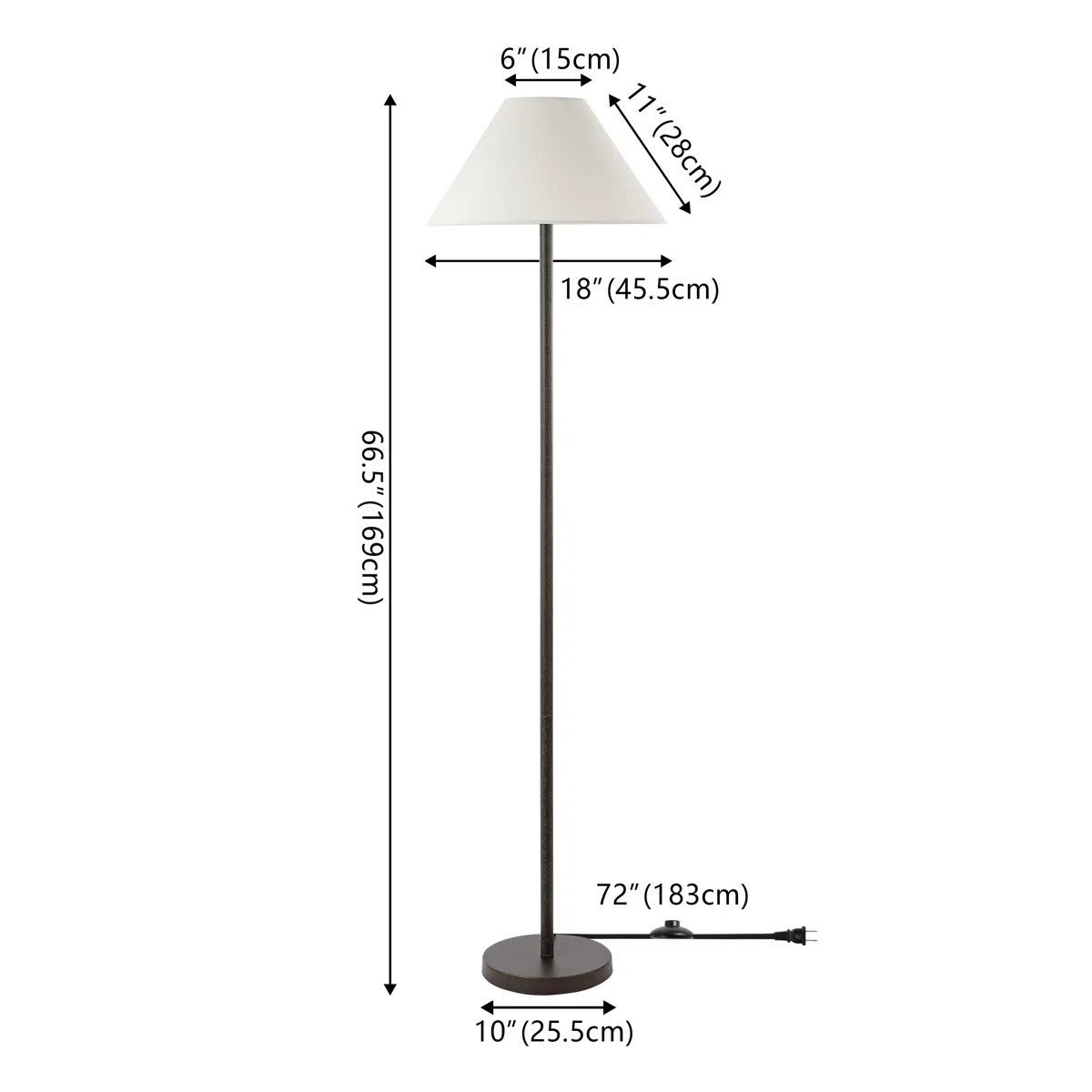 Tyrielle 65'' Black Accent Floor Lamp | Wayfair North America