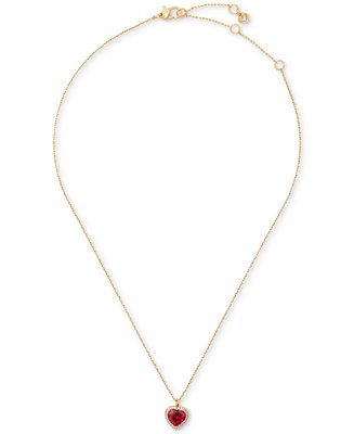 Cubic Zirconia Heart Halo Pendant Necklace, 16" + 3" extender | Macy's
