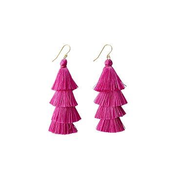 Tassel Earrings, Pink | Mark and Graham