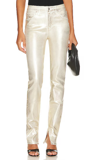 Rae High Rise Skinny Jeans in Gold Foil | Revolve Clothing (Global)