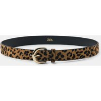 Zara - 100% Leather Animal Print Belt - Leopard - 30 - Woman | Zara UK