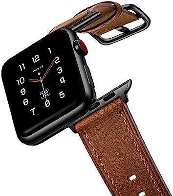 amBand Leather Band Compatible with Apple Watch 38mm 40mm 42mm 44mm, Genuine Leather Vintage Repl... | Amazon (US)