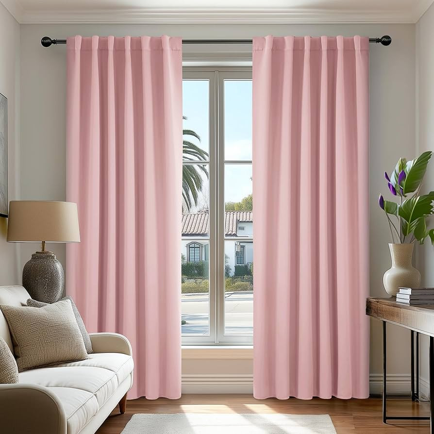Deconovo Room Darkening Curtains Back Tab and Rod Pocket Curtains Thermal Insulated Blackout Curt... | Amazon (US)