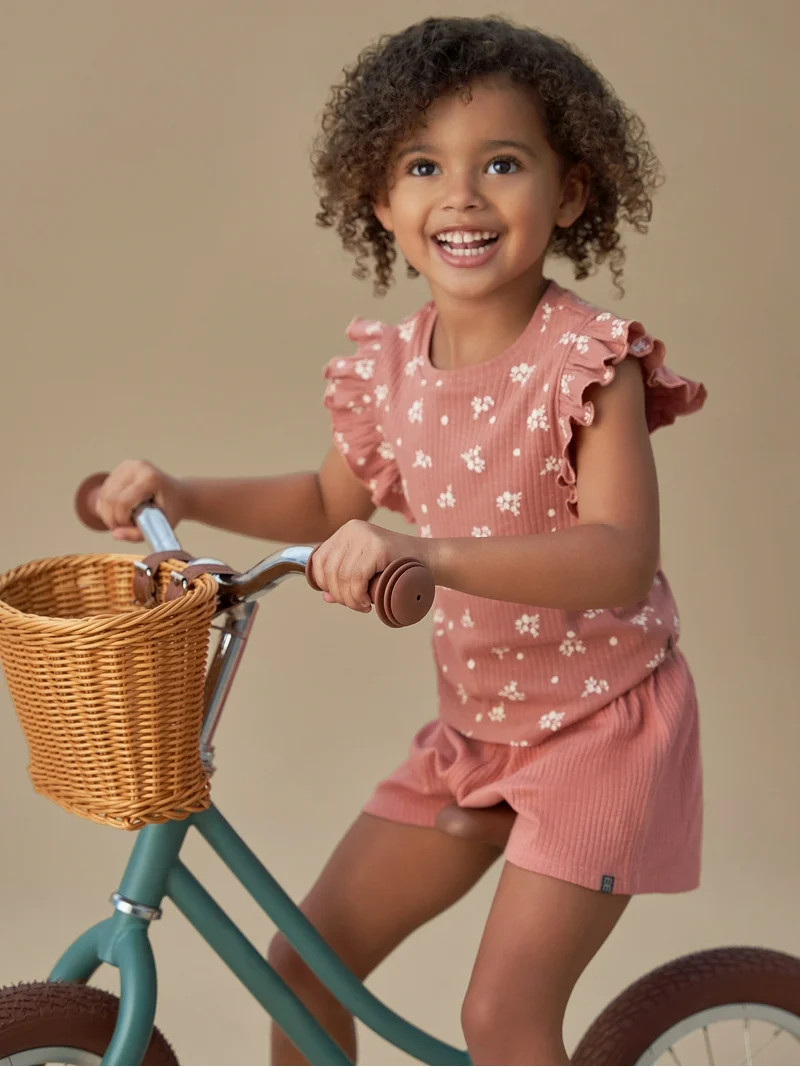 Modern Moments by Gerber Toddler Girl Organic Wide Leg Short, Sizes 12M-5T | Walmart (US)