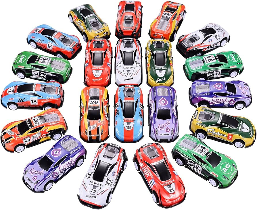 21 Pack Pull Back Toy Cars, Mini Die-Cast Race Cars Vehicles Bulk, Party Favor Cars Toys, Goodie ... | Amazon (US)