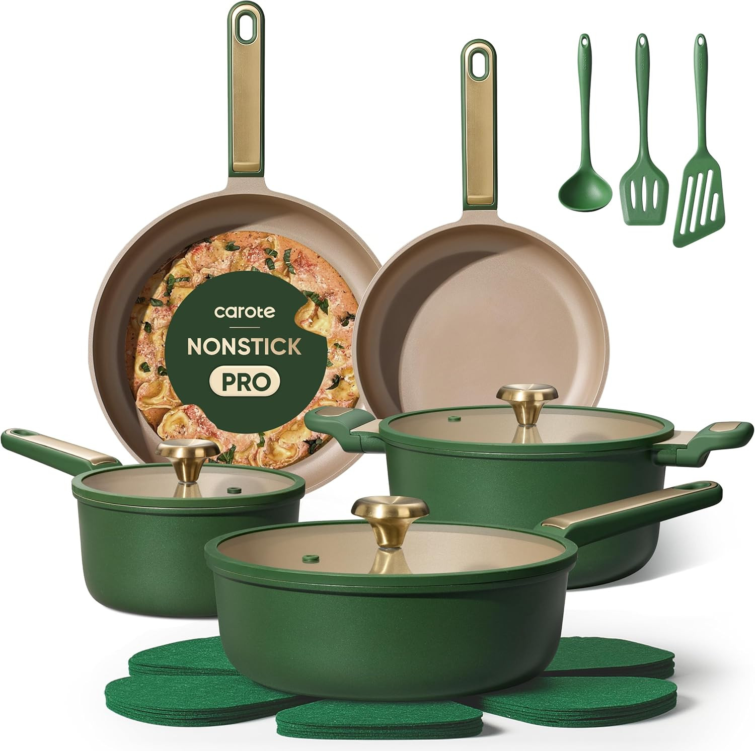 CAROTE Pots and Pans Set Non stick, Cookware Set, 16pcs NonStick Kitchen Set Induction Cookware N... | Amazon (US)