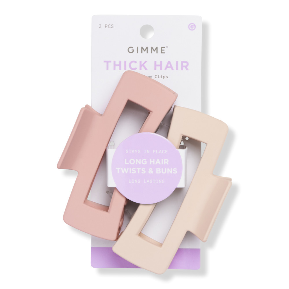GIMME beauty Thick Hair Rectangular Claw Clips - Tan & Pink | Ulta