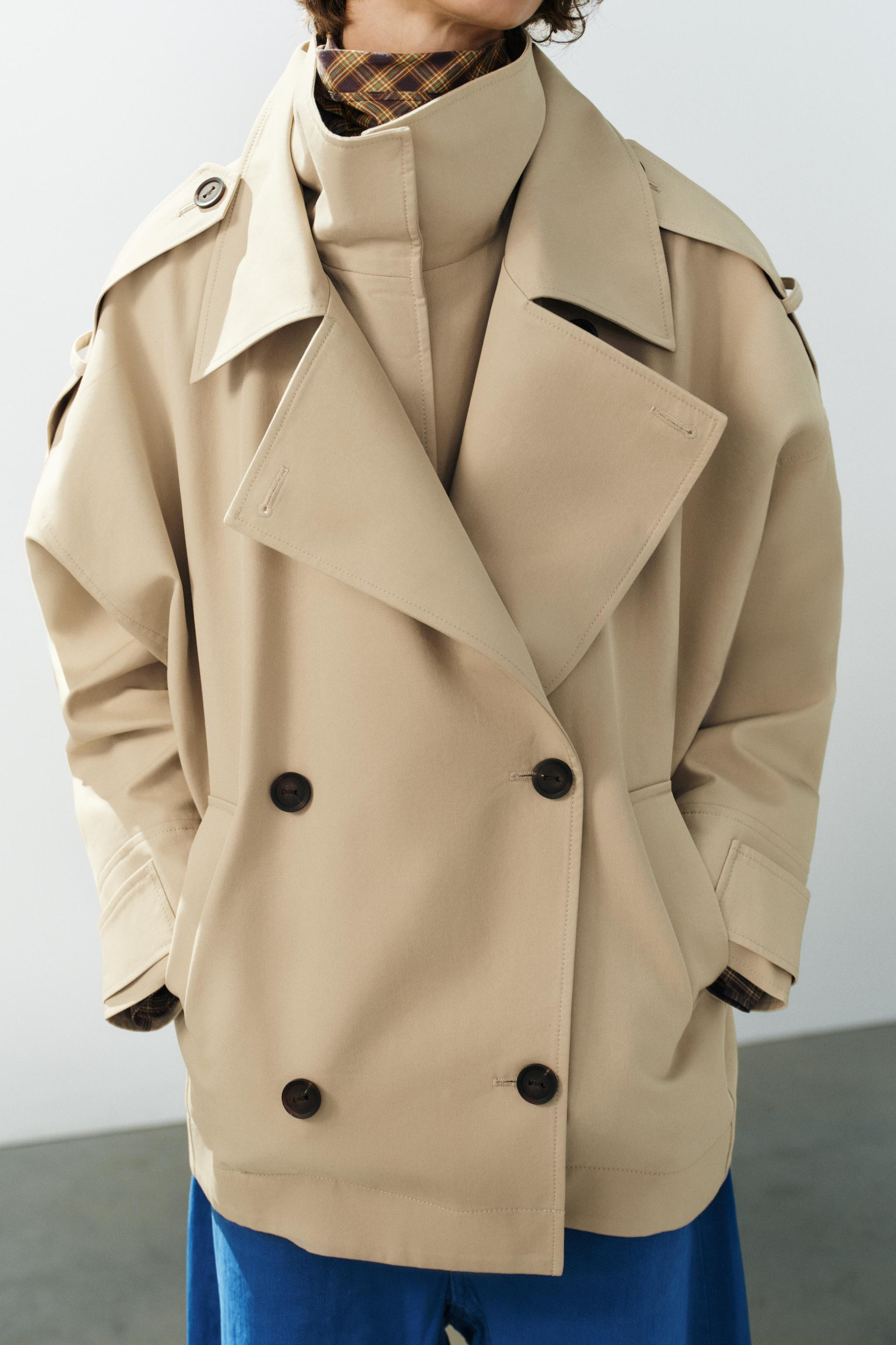 SHORT DOUBLE-BREASTED TRENCH JACKET | Zara US
