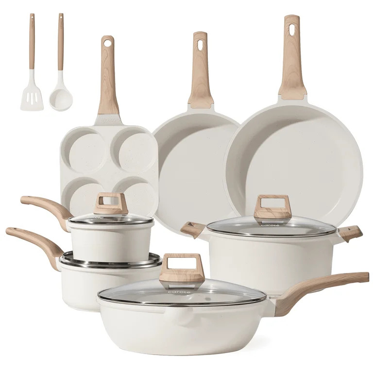 Carote 13 Pcs Nonstick Cookware Sets, Pots and Pans Set, White | Walmart (US)
