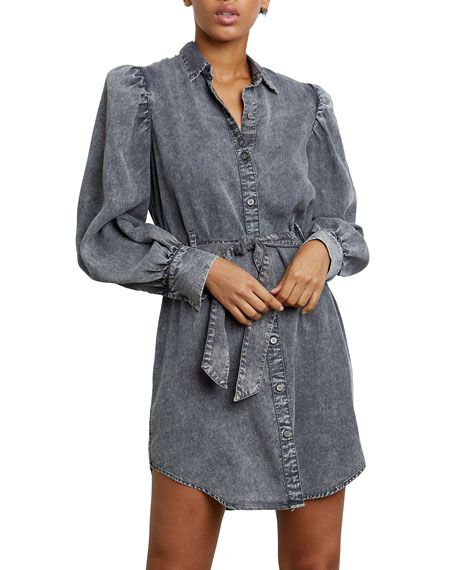 Adele Acid-Wash Denim Dress | Neiman Marcus