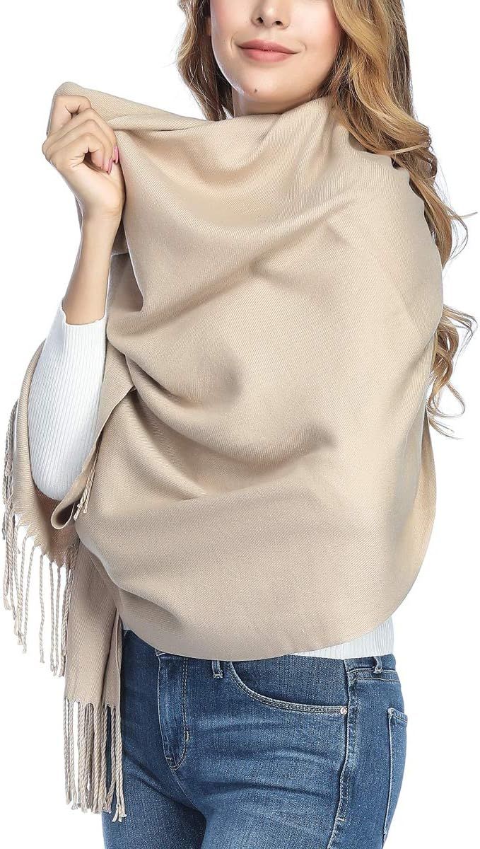 Extra Large Thick Soft Cashmere Wool Shawl Wraps for Women - PoilTreeWing Pashmina Scarf | Amazon (US)